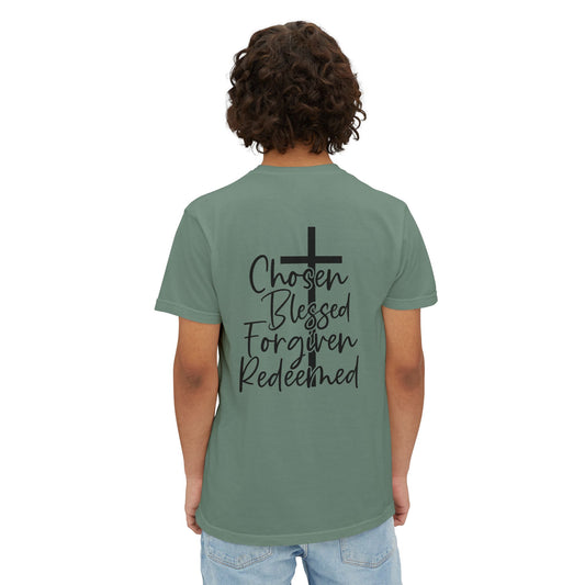 Chosen Blessed Forgiven Redeemed - Unisex Pocket T-Shirt